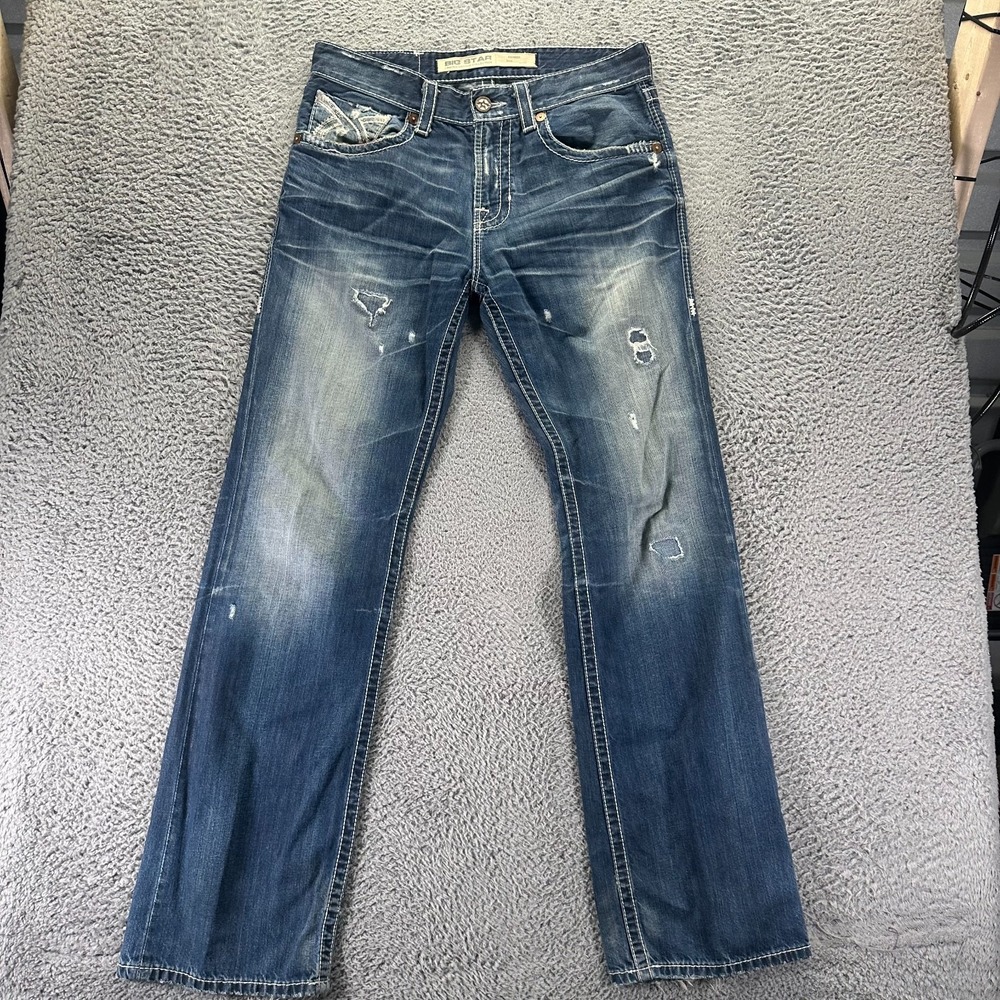 VTG Big Star Pioneer Jeans Mens 34x36 Blue Cotton Denim Bootcut Western Cowboy